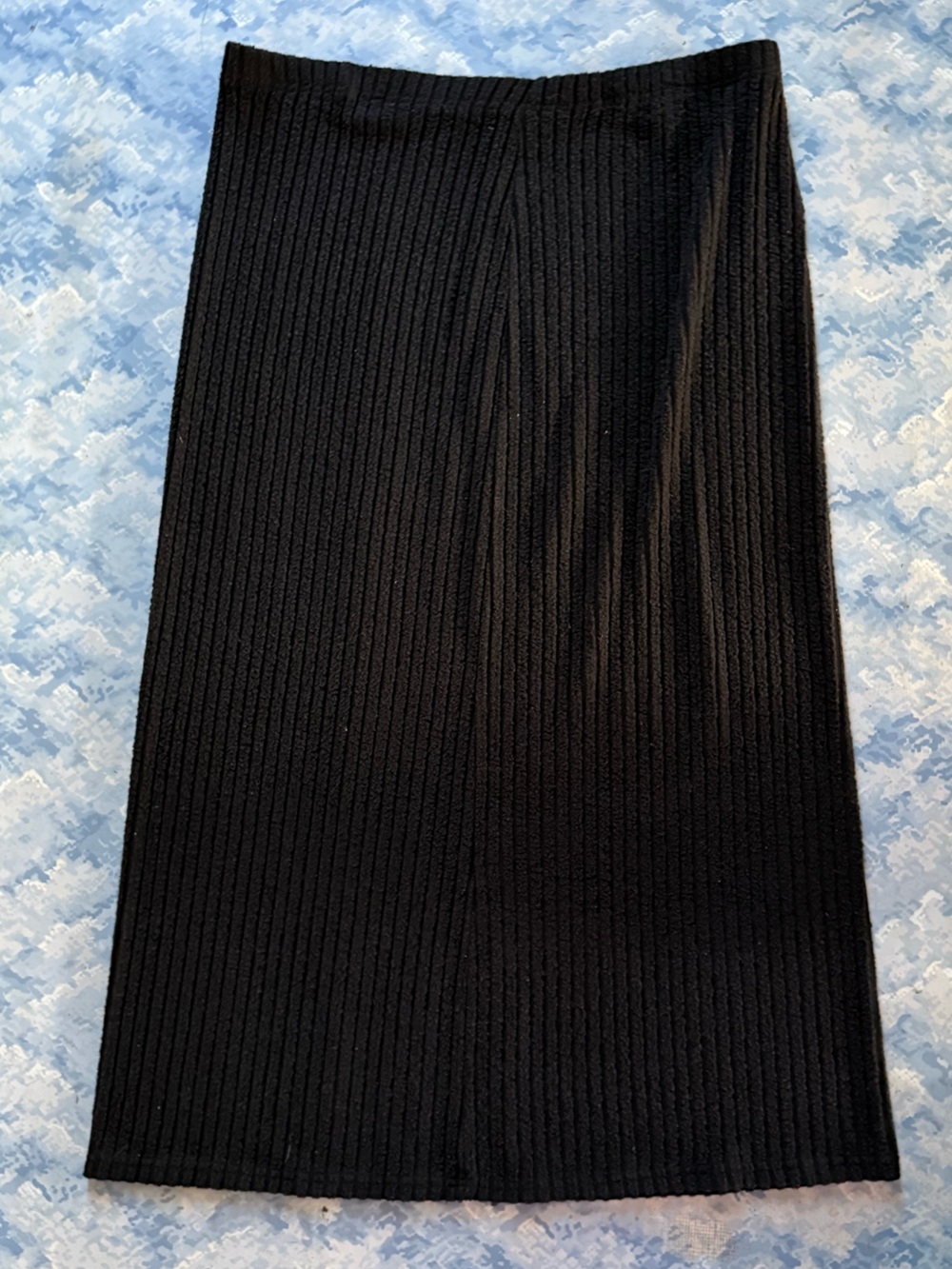 SHEIN Black Ribbed Curve Skirt